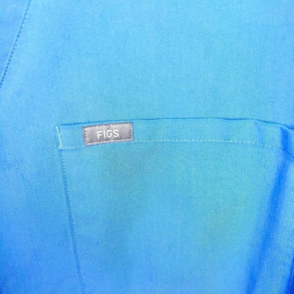 Figs Scrubs Top Blue Shirt Technical Collection One Pocket V-Neck Stretch Sz XL - Picture 4 of 5